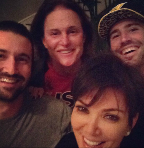 A selfie of Kris and Bruce Jenner with their sons taken a few days after announcing their separation. A selfie of Kris and Bruce Jenner with their sons taken a few days after announcing their separation.